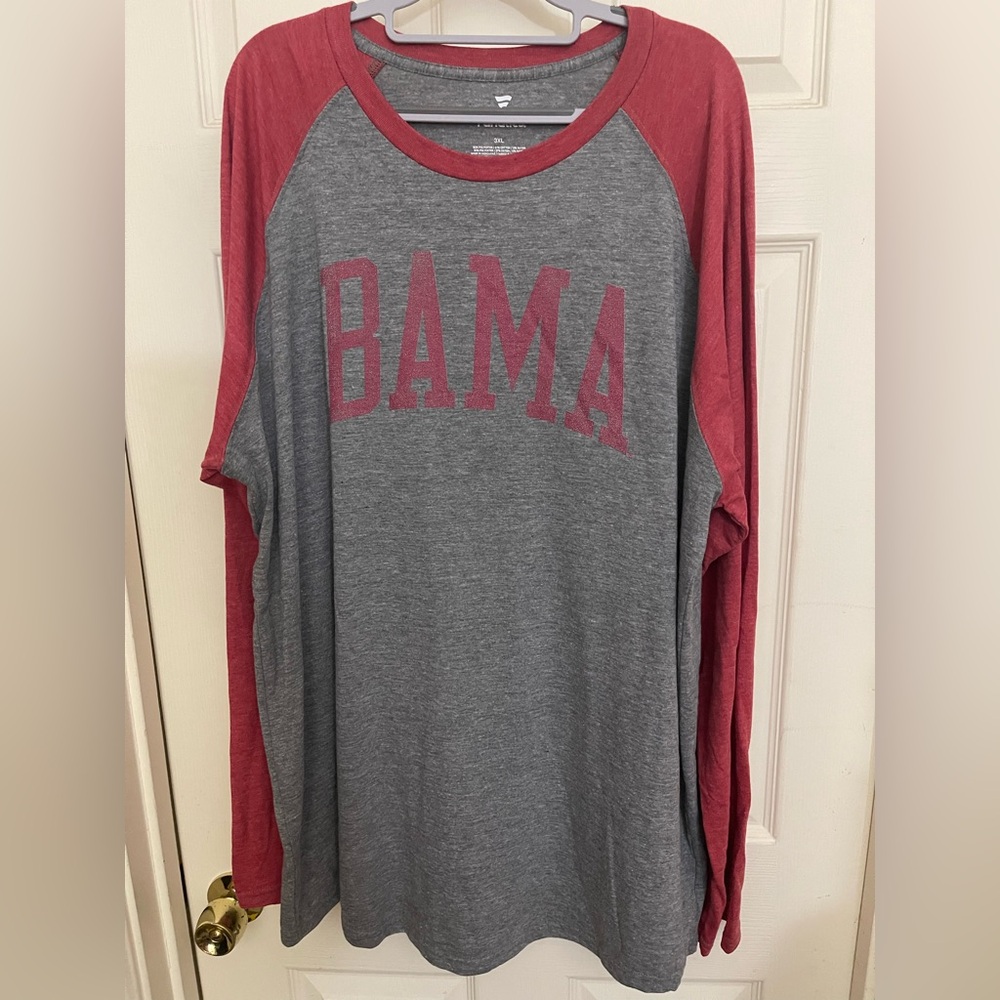 Alabama Crimson Tide Mens Fanatics 3XL Long Sleeve Tee Shirt Red & Gray BAMA RTR